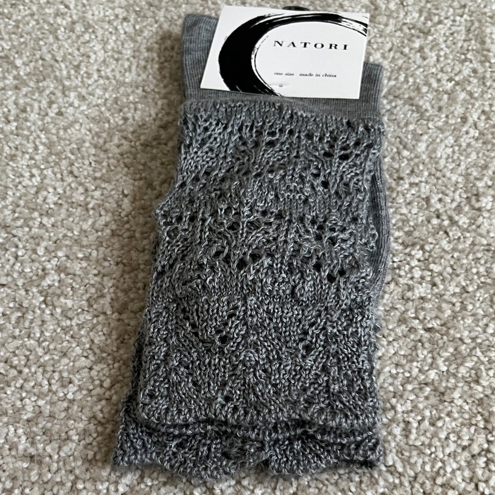 Natori Charcoal Lace Socks